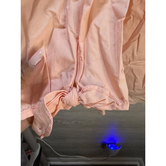 DO+BE Peach Off-Shoulder Smocked Blouse S 100% Cotton - Picture 6 of 12